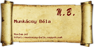 Munkácsy Béla névjegykártya